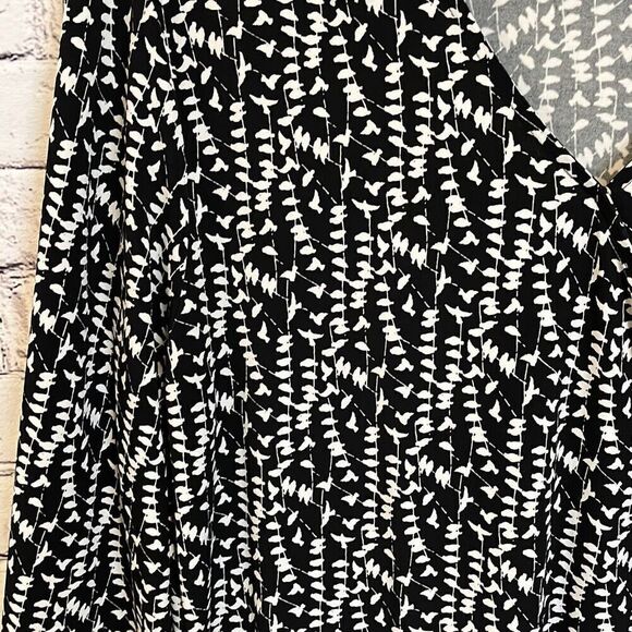 Brooks Brothers Black White Faux Wrap Dress Size XL Petite XLP - Picture 4 of 5